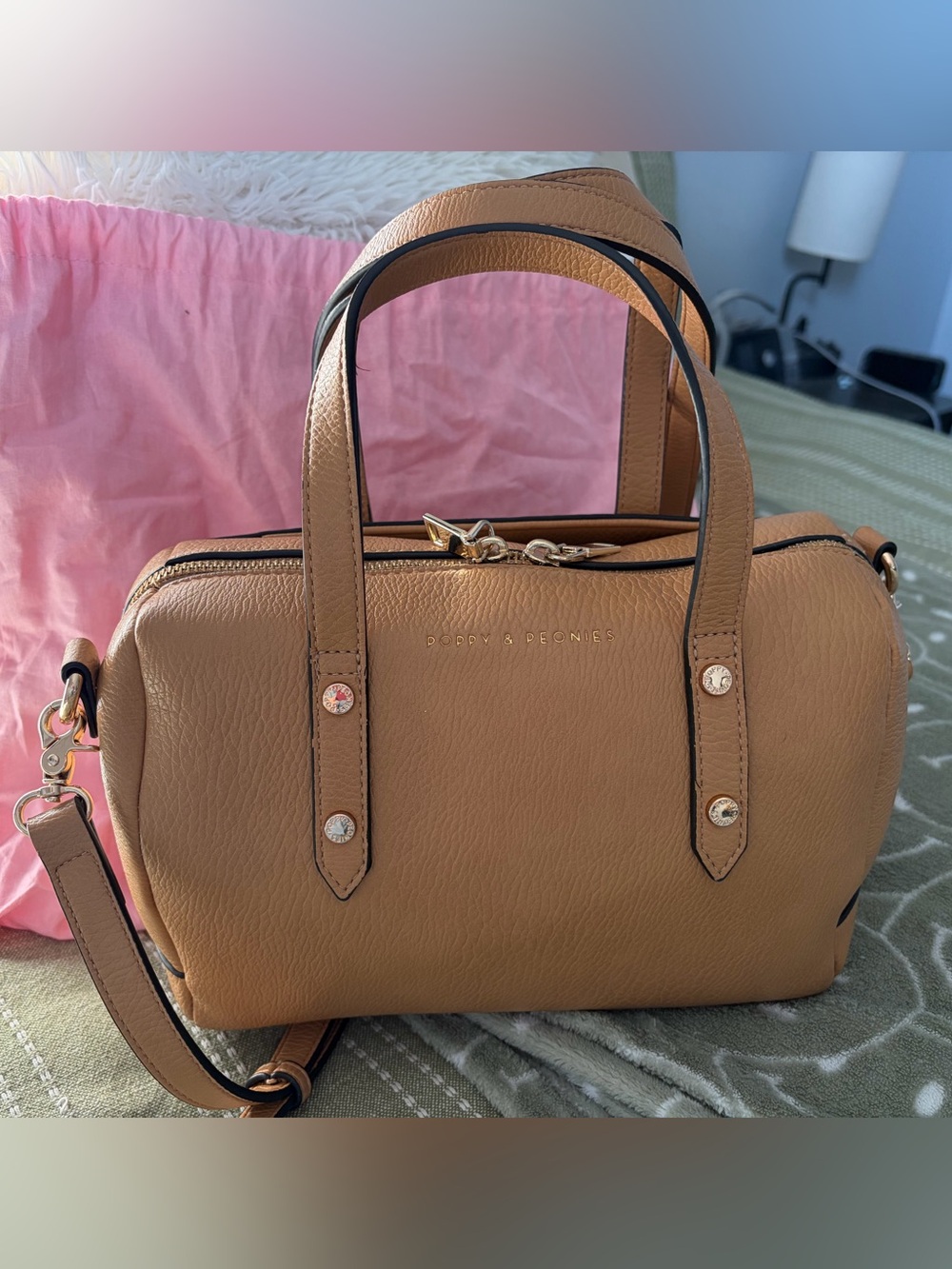 Poppy and Peonies Out and About Camel Purse